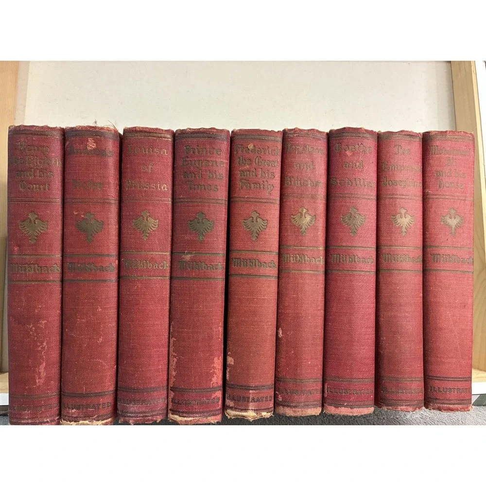 9 Antique Luise Mühlbach Historical Novels A.L. Fowle ca. 1907 Illustrated Set